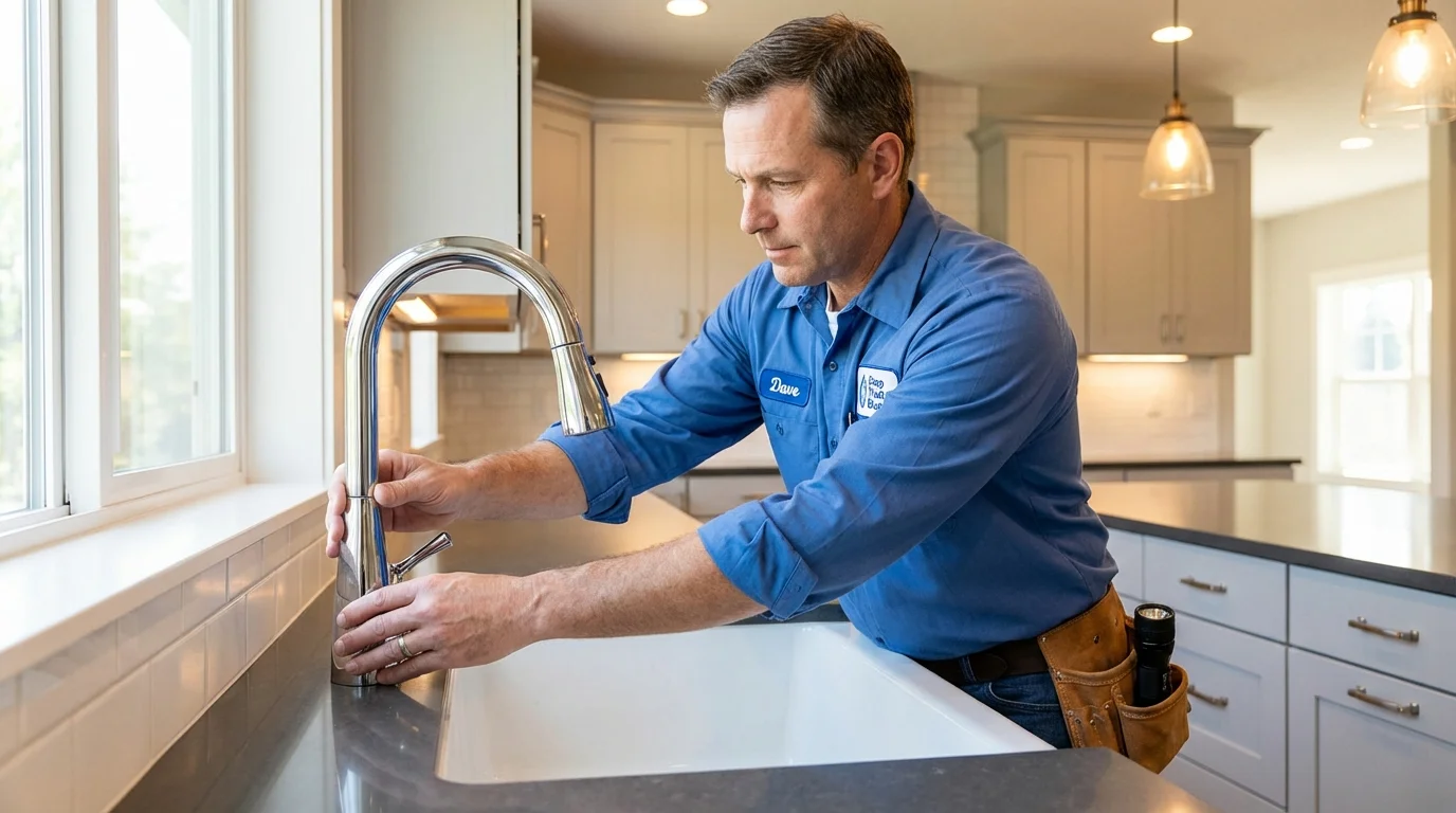 Kitchen faucet installation by Johns Plumbing LLC in De Soto